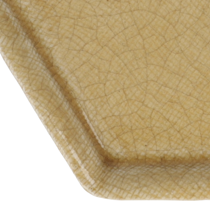 Hexagonal Incense Tray Yellow Glaze
